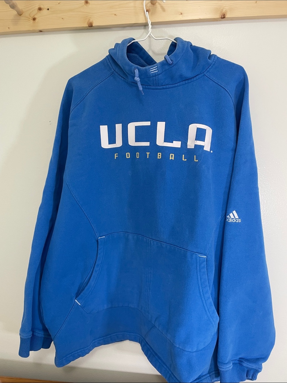 adidas Men’s UCLA FOOTBALL Royal Blue hoodie Sweatshirt
